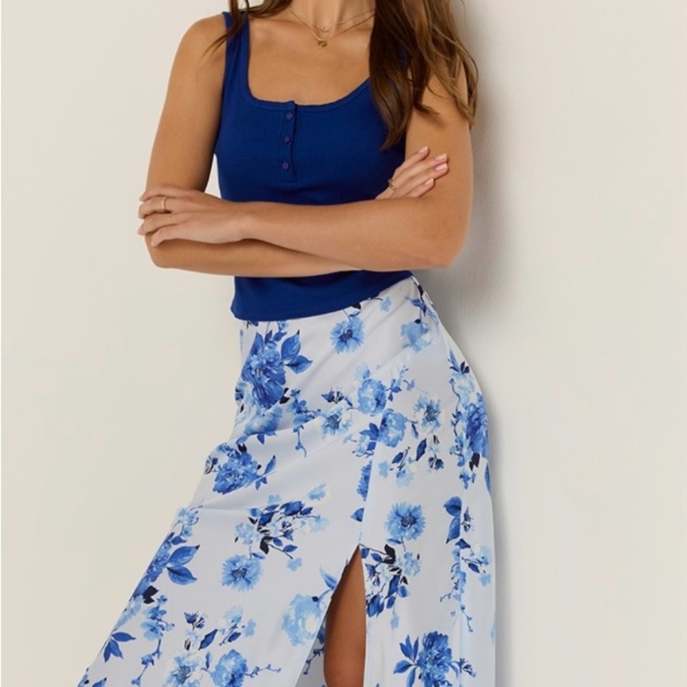 Floral Blue Skirt